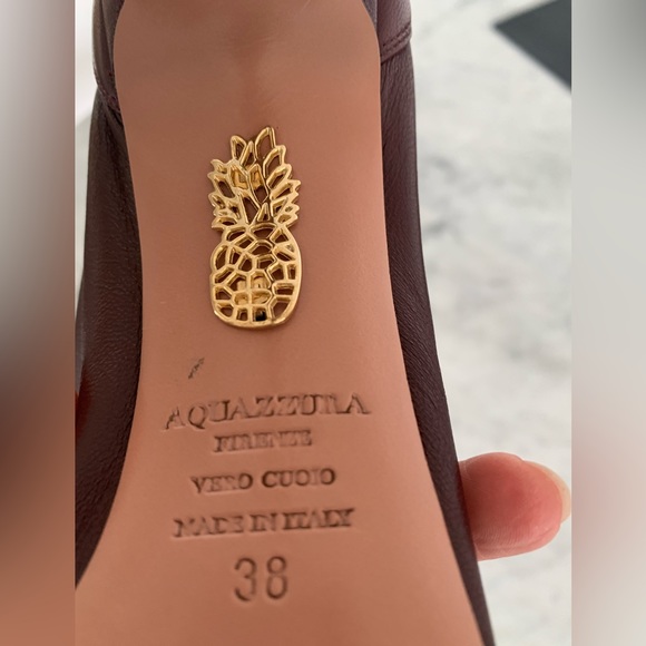 Deep Cherry Red leather AQUAZZURA ankle booties 7.5 - Picture 7 of 7